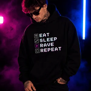 eat sleep rave repeat hoodie