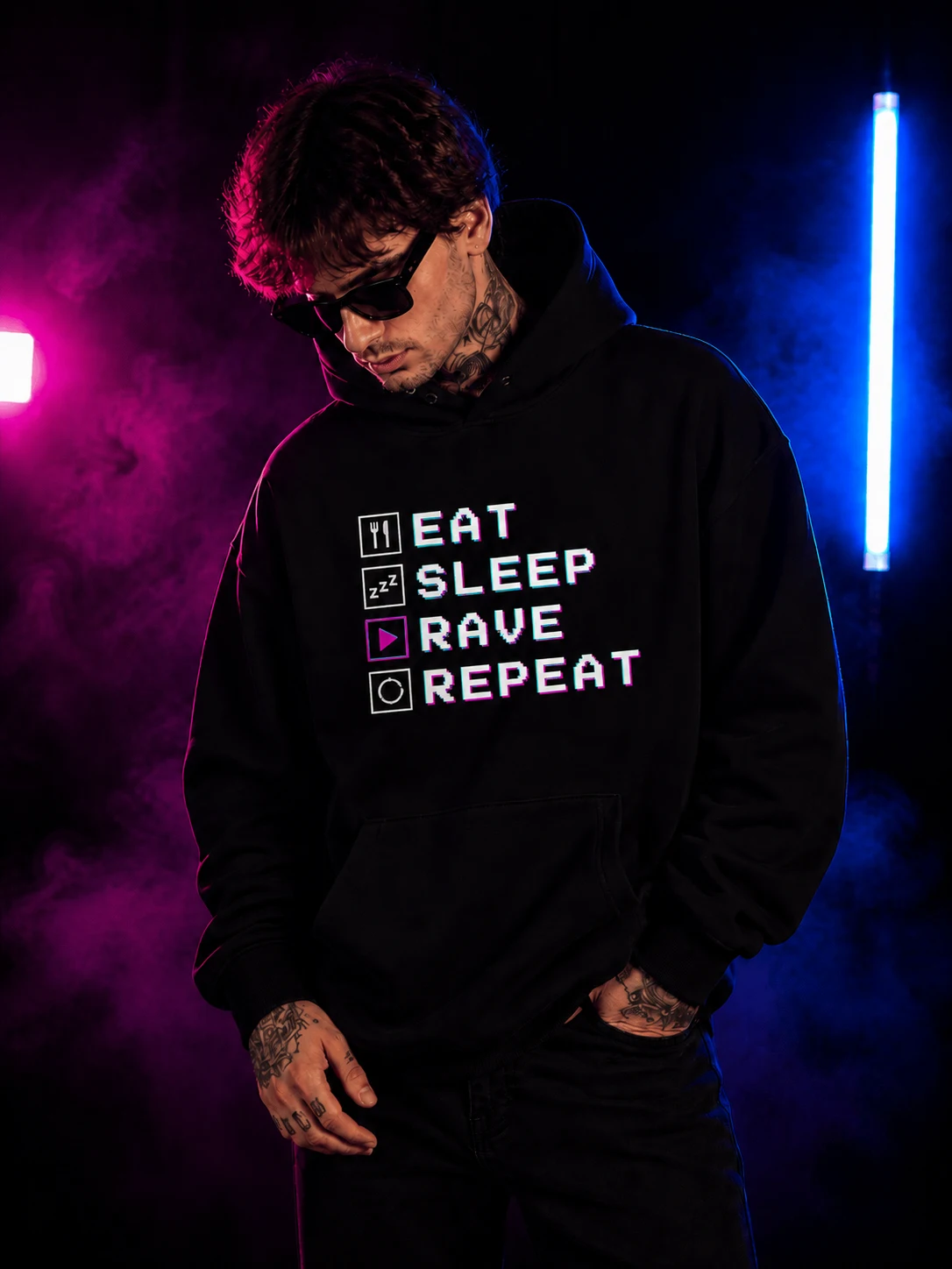 eat sleep rave repeat hoodie