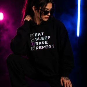 eat sleep rave repeat hoodie