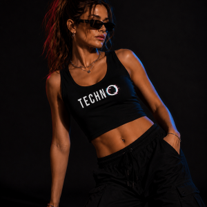 techno women crop top